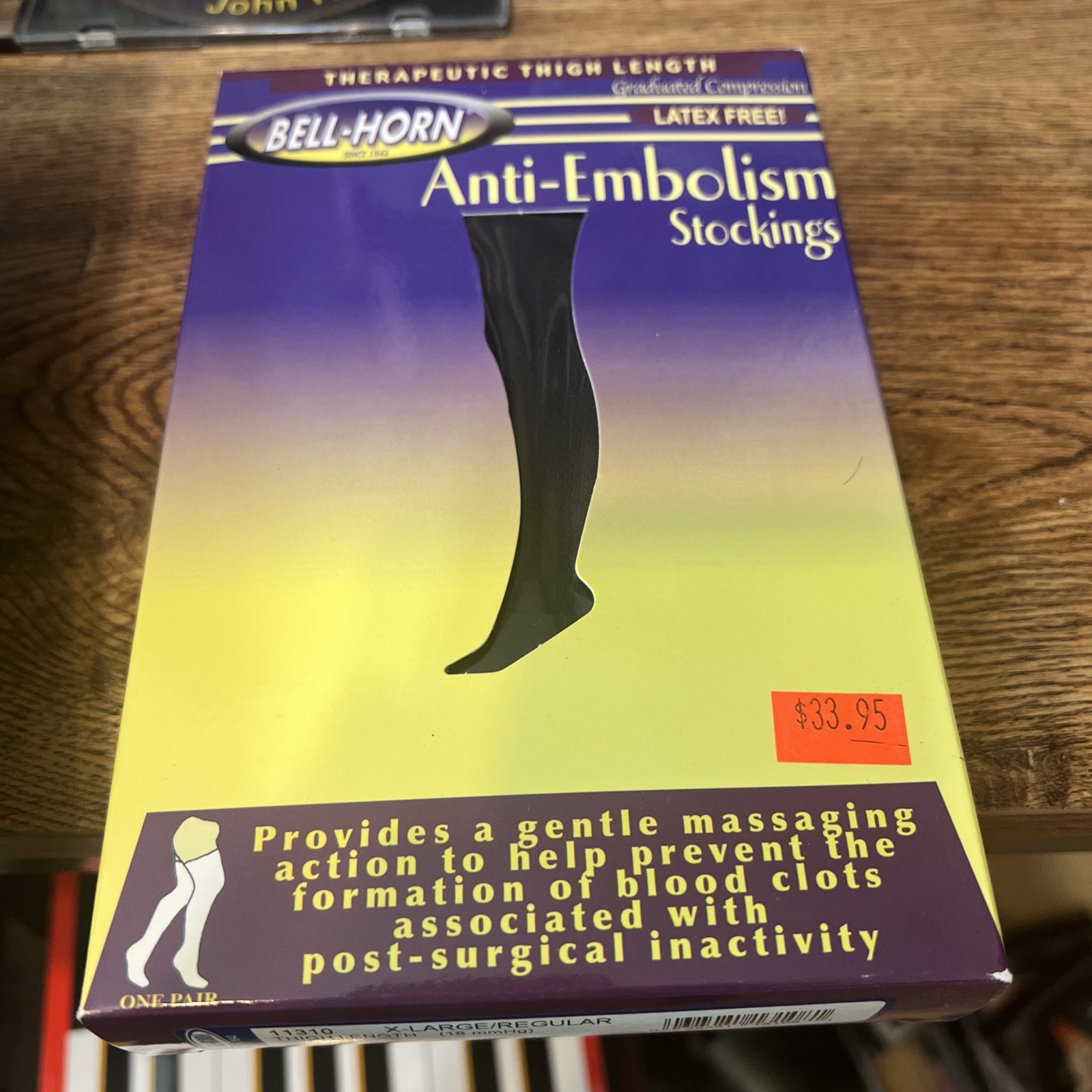 Bell Horn Anti Embolism Compression Stockings X Large/ Regular 18mmhg Thigh Leng