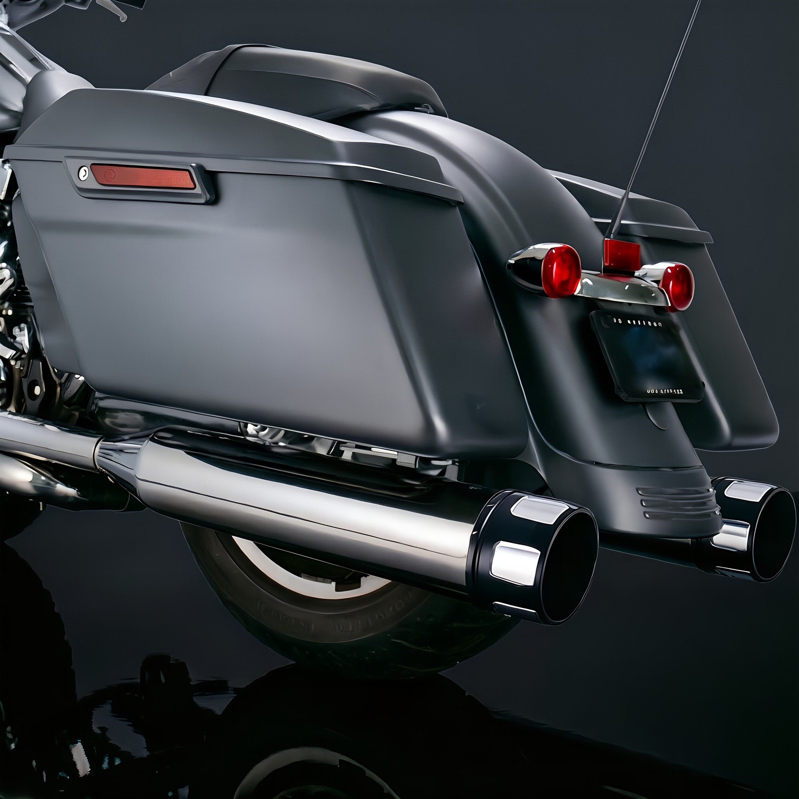 Chrome 4" Slip on Megaphone Mufflers Exhaust Pipe Fit For Harley Touring 95-16