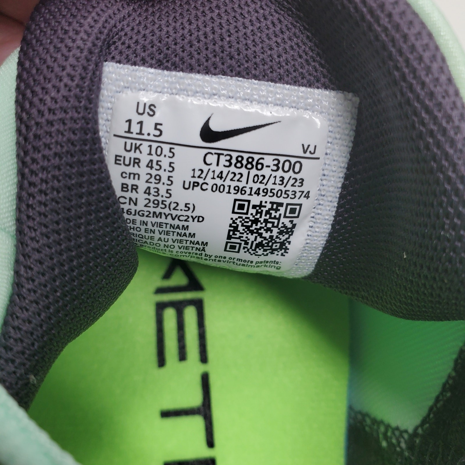 Nike Free Metcon 4 Mint Foam Men's Size 11.5 Barely Green CT3886-300