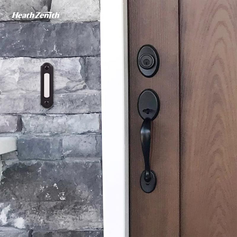 Heath Zenith Satin White Metal/Plastic Wired Pushbutton Doorbell