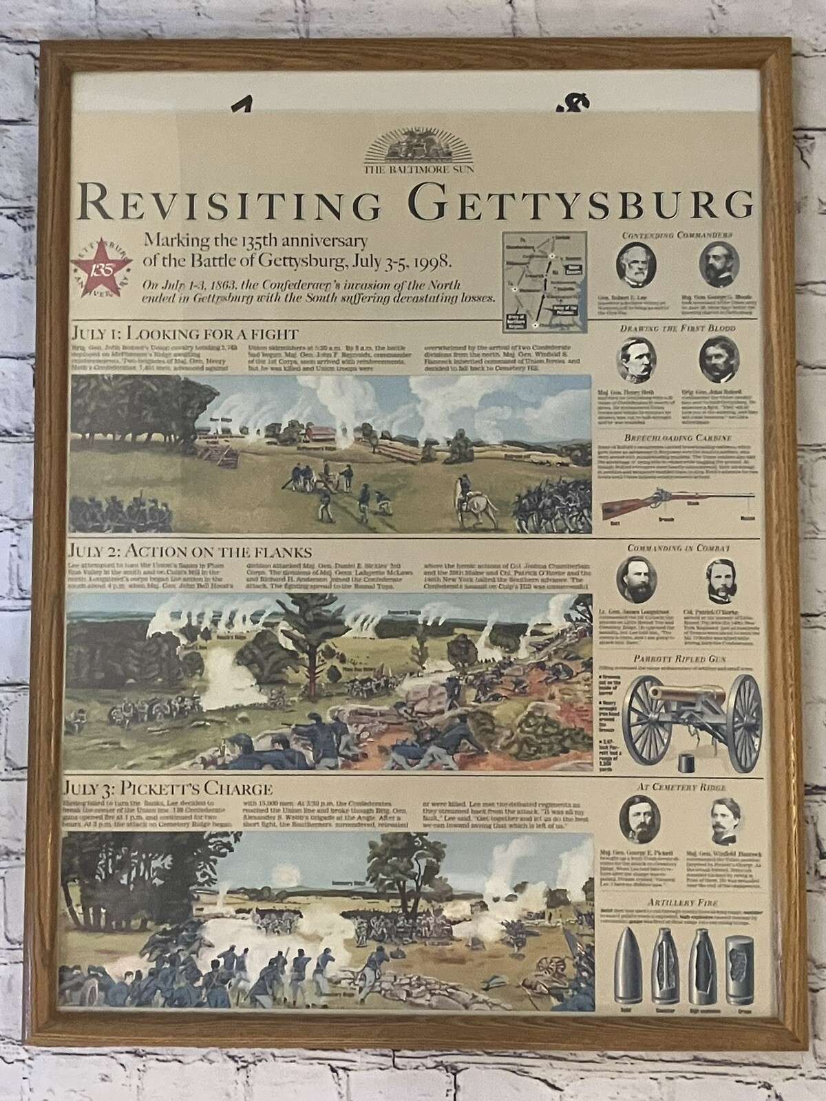 The Baltimore Sun - Revisiting Gettysburg 135th Anniversary Poster (1998)