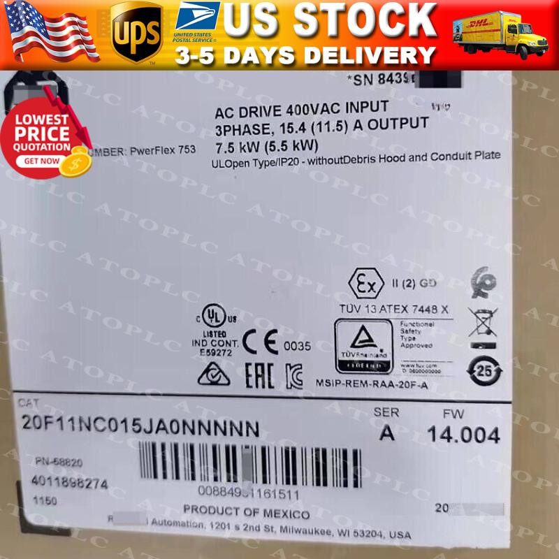 Allen Bradley 20F11NC015JA0NNNNN AC drive 400VAC 7.5Kw 20F11NC015JA0NNNNN