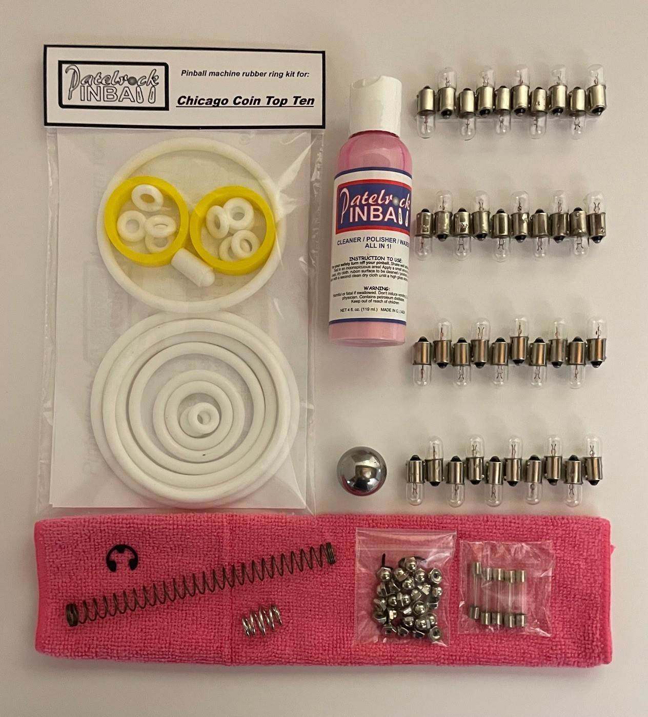 1975 Chicago Coin Top Ten Pinball Machine Maintenance Tune Up Kit