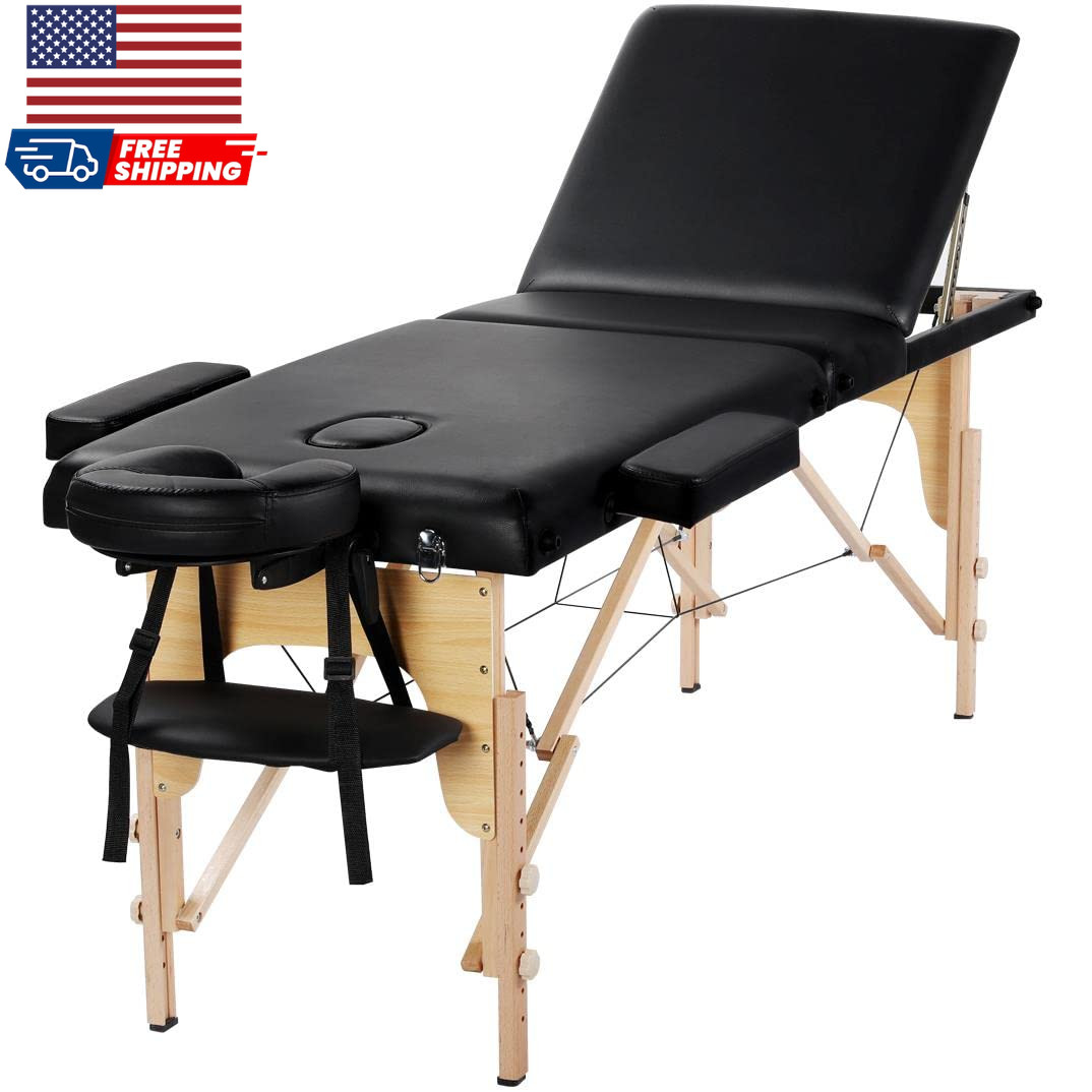 Massage Tables Portable Adjustable Massage Bed Foldable Spa Lash Table 3 Foldin