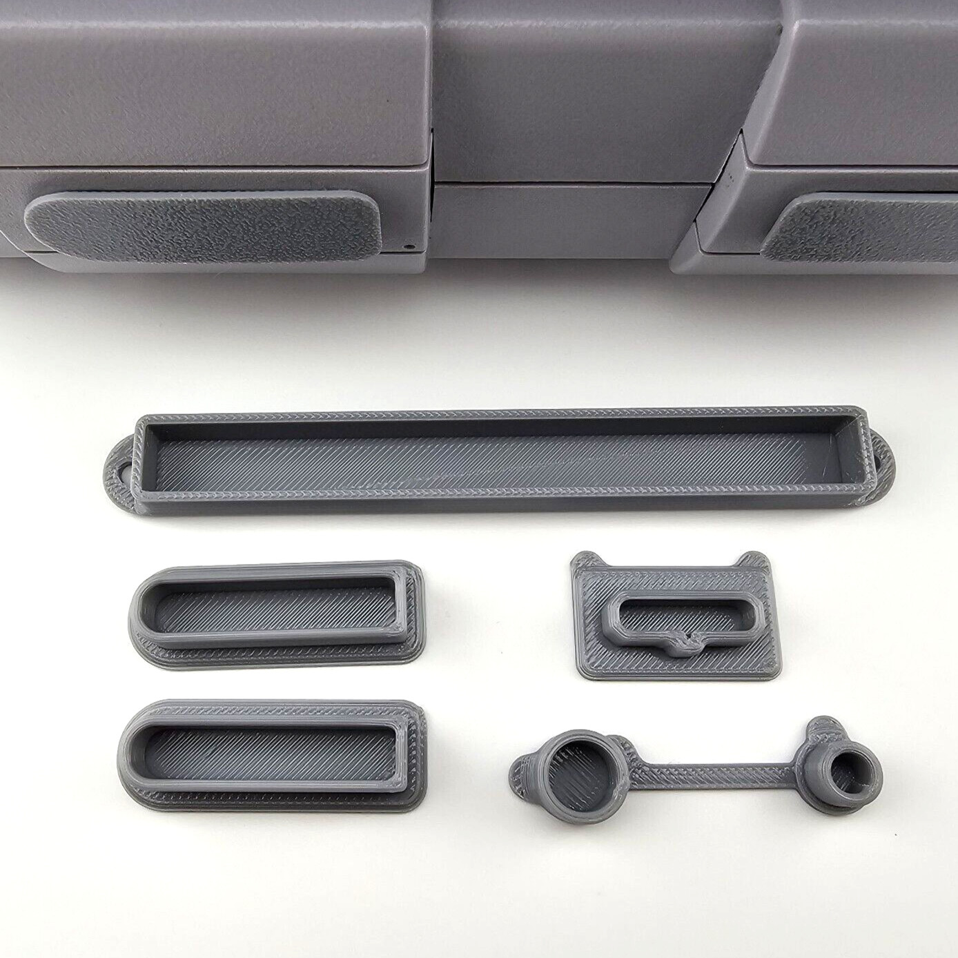 Super Nintendo SNES Console Port Dust Protectors 3D Printed - 5pc Set Gray/Grey