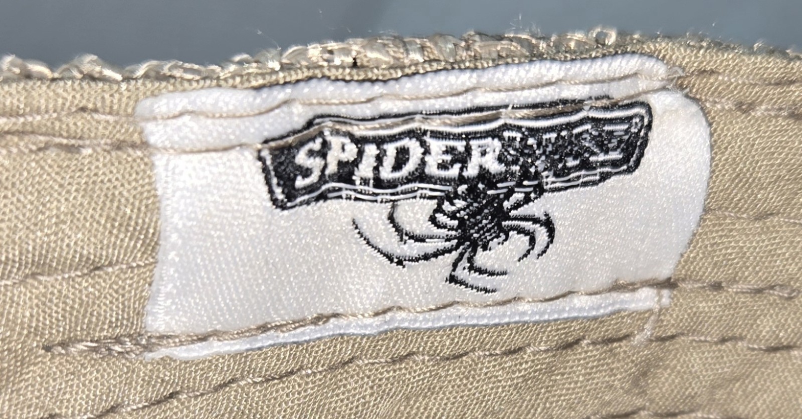 Spider wire Camouflage Fabric Tan Mesh Trucker Hat Cap Hook Loop READ