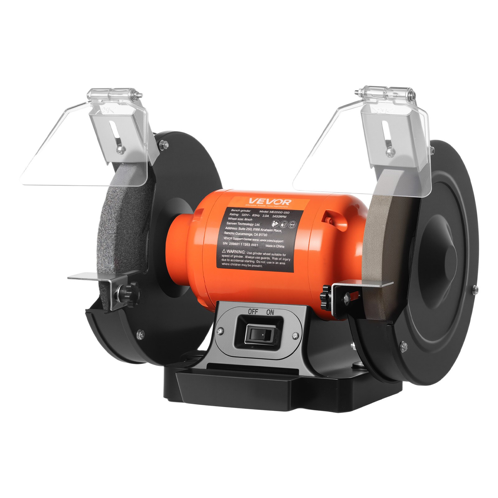 VEVOR Bench Grinder 8-inch Bench Grinder 350W 3450RPM High-Speed Table Grinders