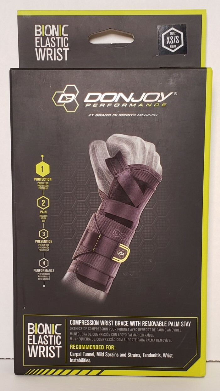 DonJoy Bionic Elastic Compression Wrist Brace Support  RIGHT Hand XSMALL / SMALL