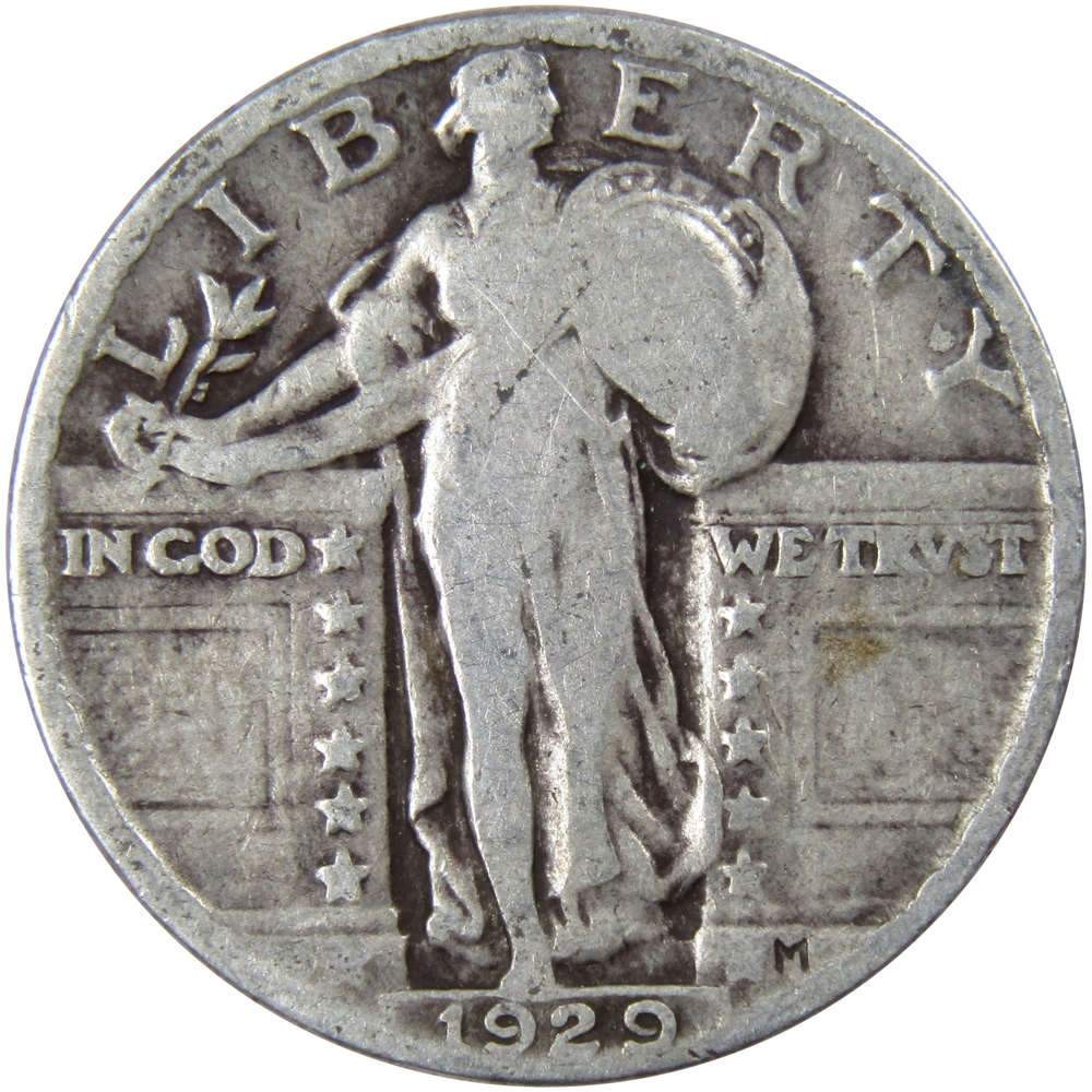 1929 Standing Liberty Silver Quarter G Good 25c Coin Collectible