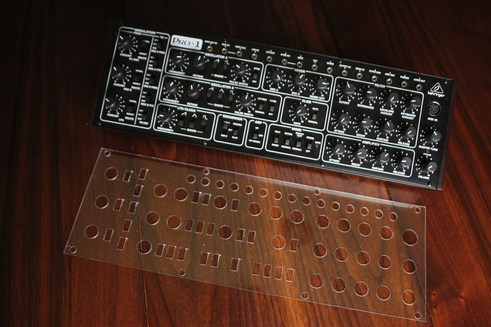 Behringer Pro-1 Analog Desktop Mono Synthesizer Clear Overlay For Patch Saving