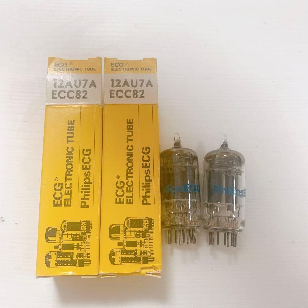 Philips ECG 12AU7A ECC82 Vacuum Tubes Dual Set Unused Condition