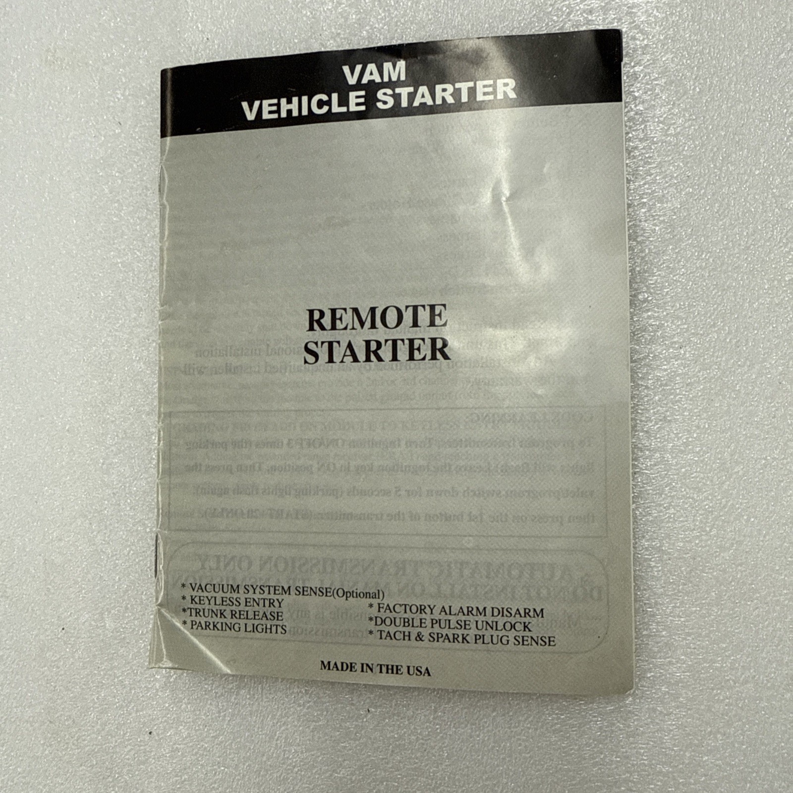 US AUTO SECURITY VEHICLE STARTER MODULE w/ LED / VALET BUTTON SWITCH / ANTENNA