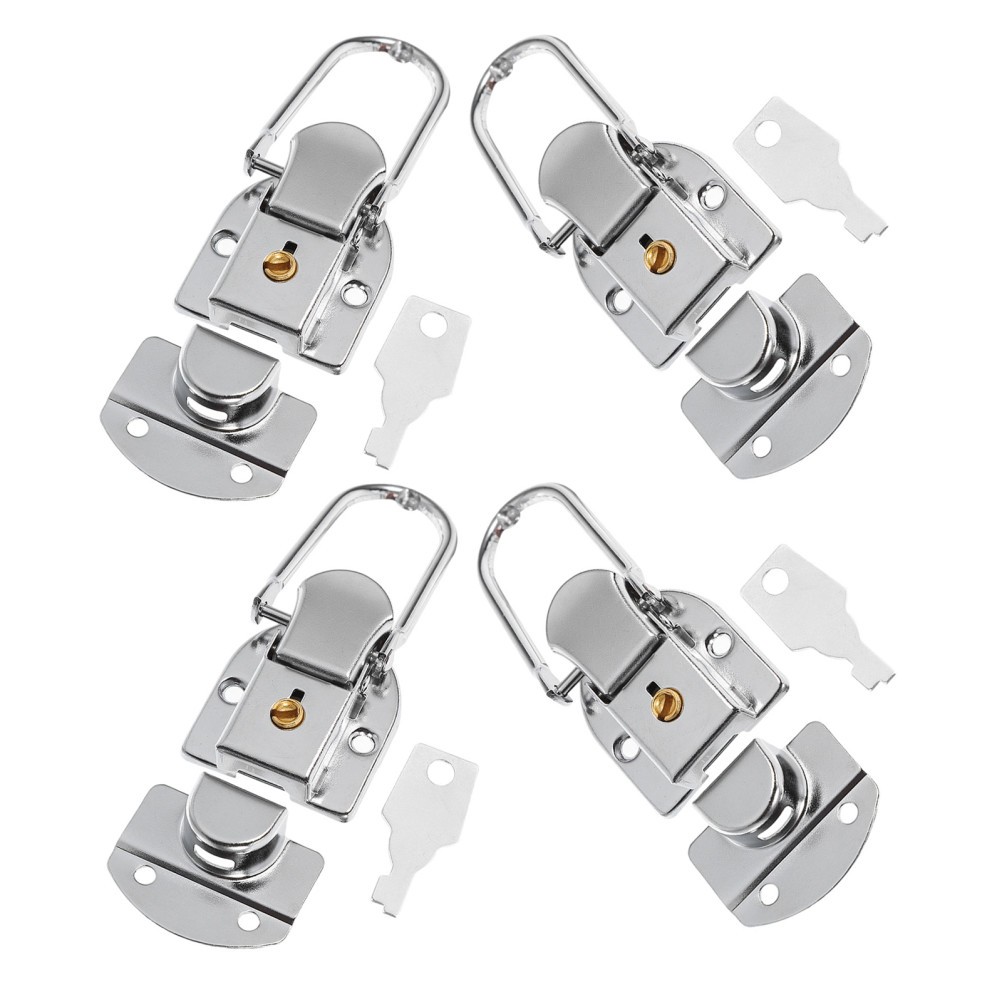 4Pcs Metal Suitcase Latch Lock with Keys Reusable Home Lockable Storage Hasp