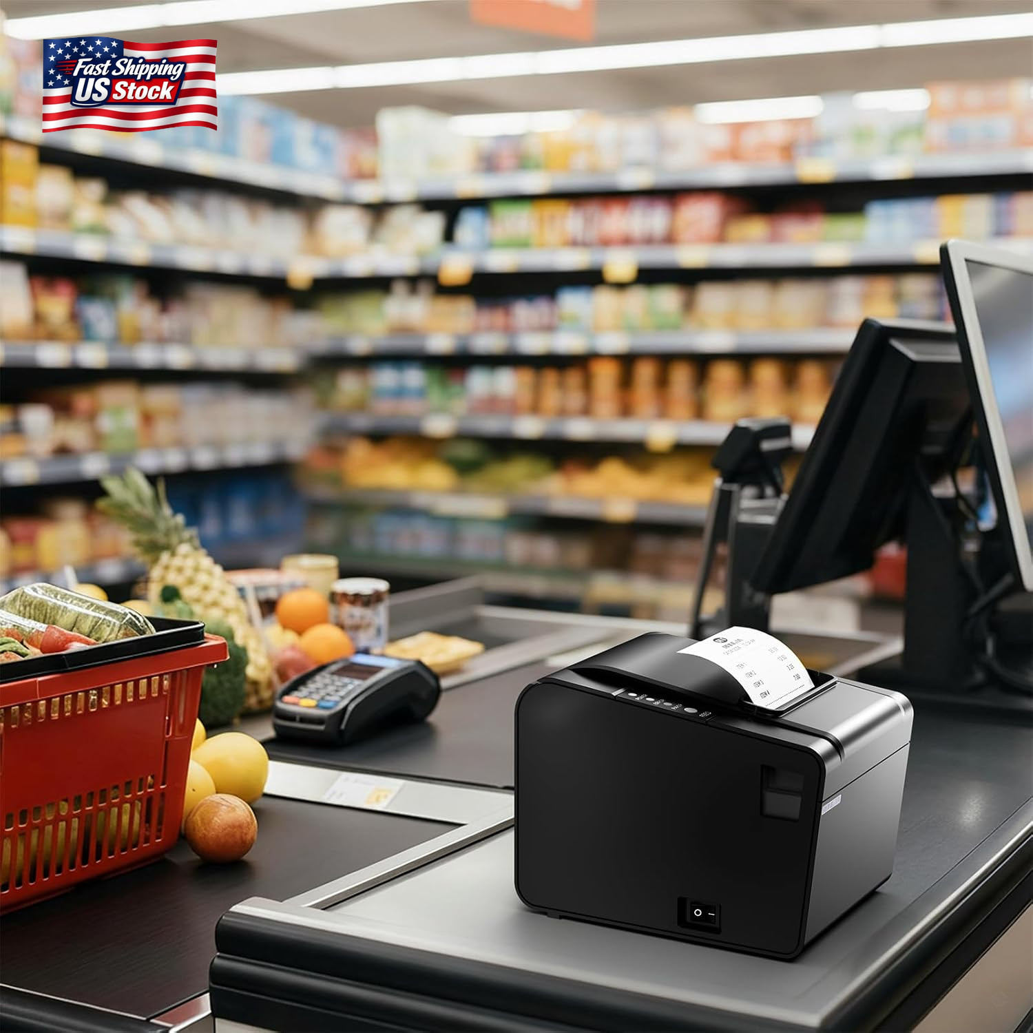 Rongta POS Printer, 80Mm USB Thermal Receipt Printer, Restaurant Kitchen Printer