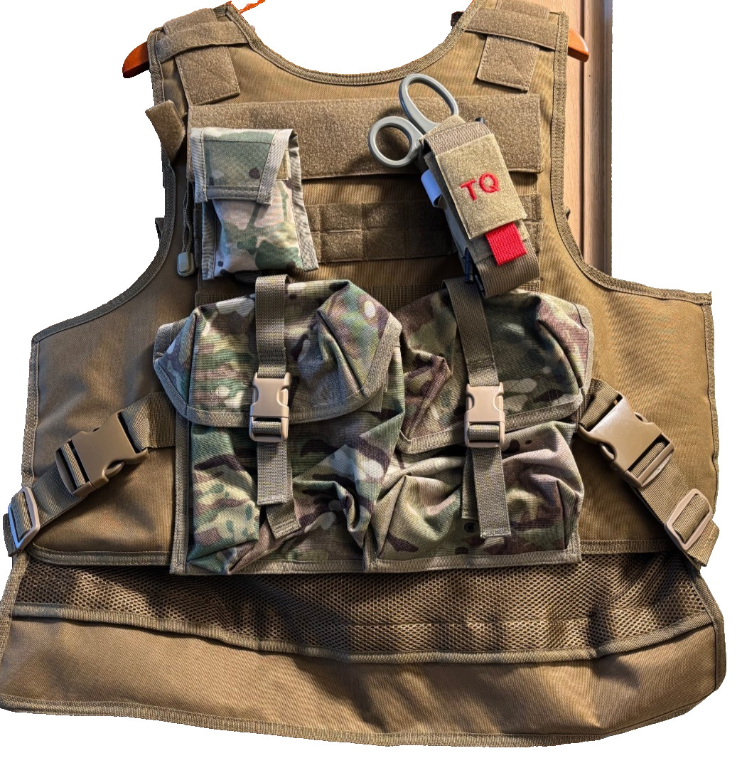 Tactical Modular Plate Carrier Vest Medical MOLLE IFAK TQ Adjustable MultiCam