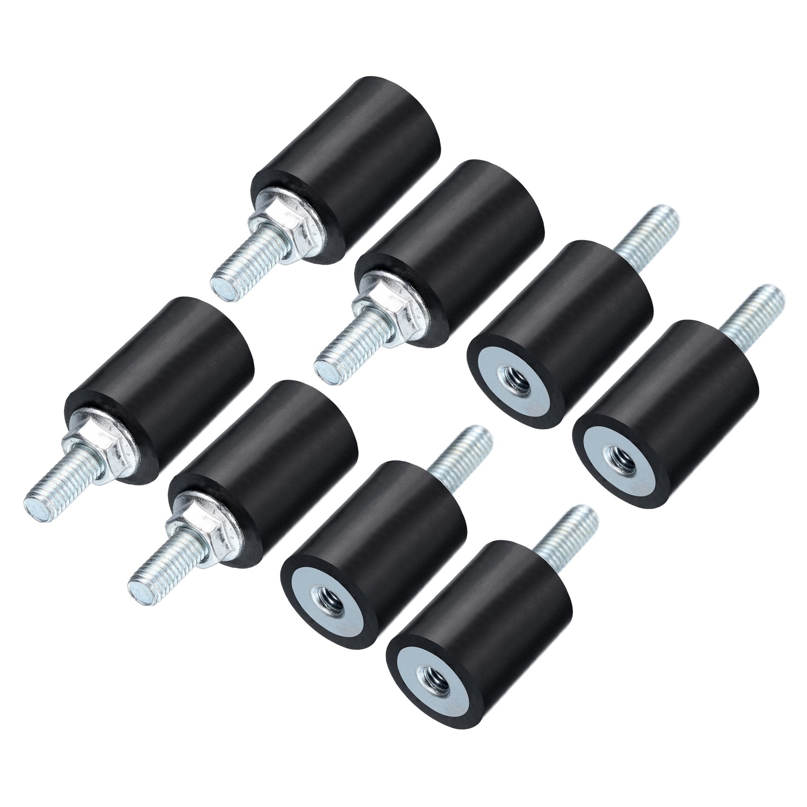 8pcs M5x15mm Thread Studs Rubber Shock 15x20mm Male Female 8pcs M5 Lock Nuts