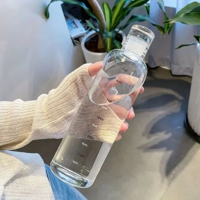 500ml Leakproof Water Bottle with Time Scale Fitness Hydration Bottle