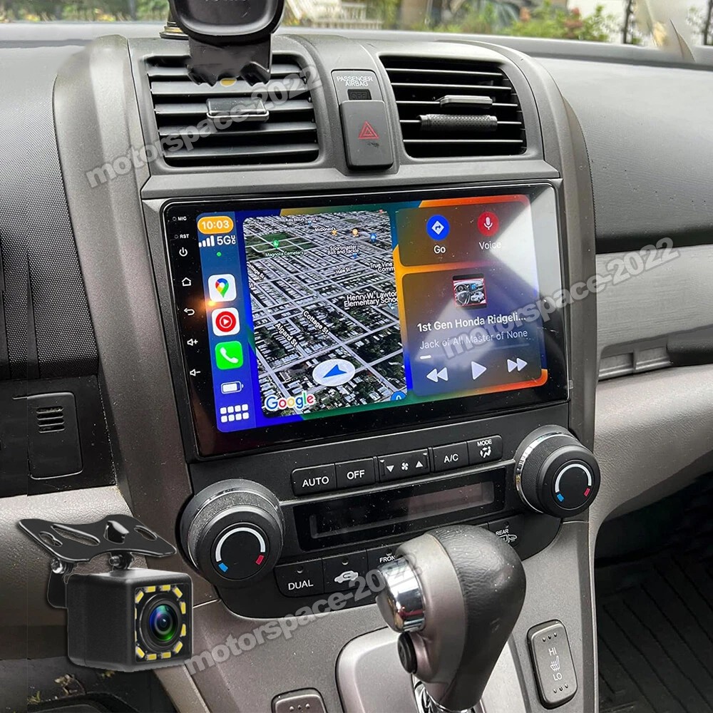 Apple Carplay Android 15 Car Stereo Radio GPS Navi + Cam For Honda CRV 2007-2011