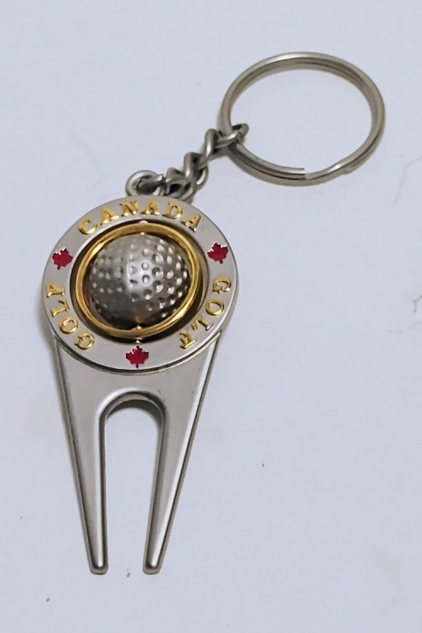 UNBRANDED VINTAGE CANADA GOLF SPINNER SPINNING DIVOT TOOL 2.5” KEYCHAIN