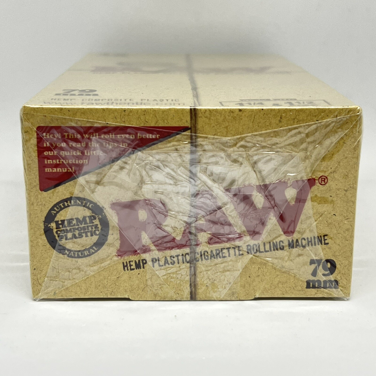 Raw 79mm Rolling Machine Roller Hemp composite Plastic Display/Retailer Box 12ct