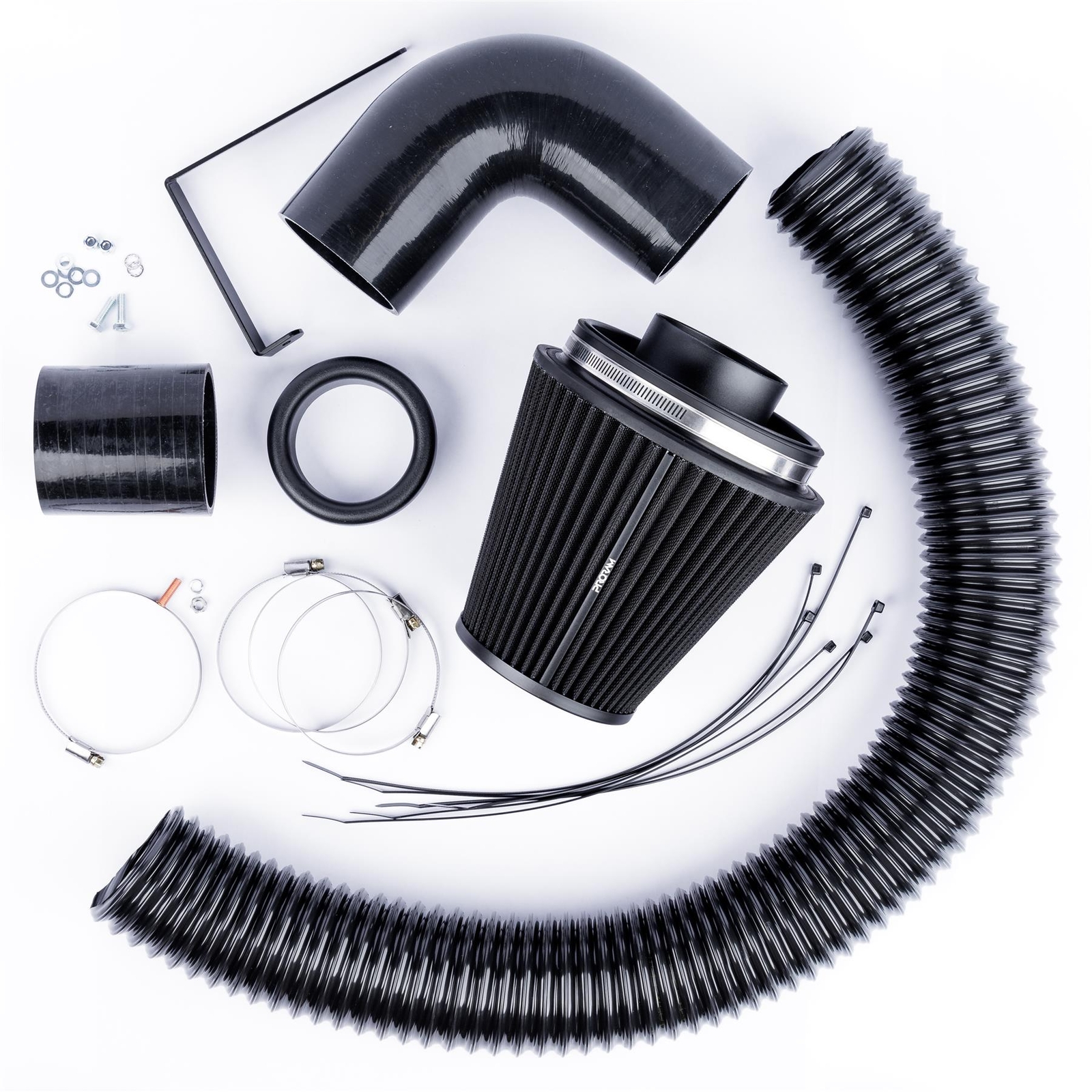 Proram Performance Cone Air Filter Intake Induction Kit to fit VW MK5 R32 -Black