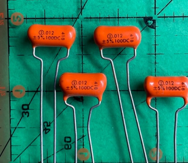 SPRAGUE ORANGE DROP CAPACITOR .012uf 100v 5% 418P12351 0.012uF Guitar AUDIO 4pcs