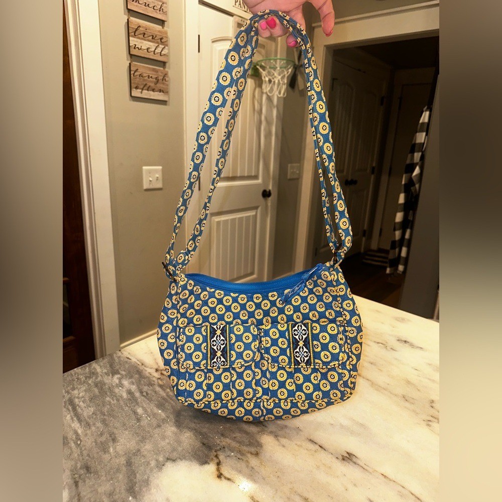 Vera Bradley Stylish Blue and Yellow Women's Shoulder Bag