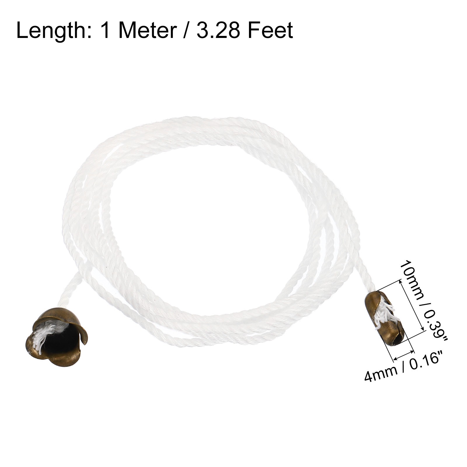 6pcs Pull Cord for Ceiling Switch Pull Cord String Chain Extension White Bronze
