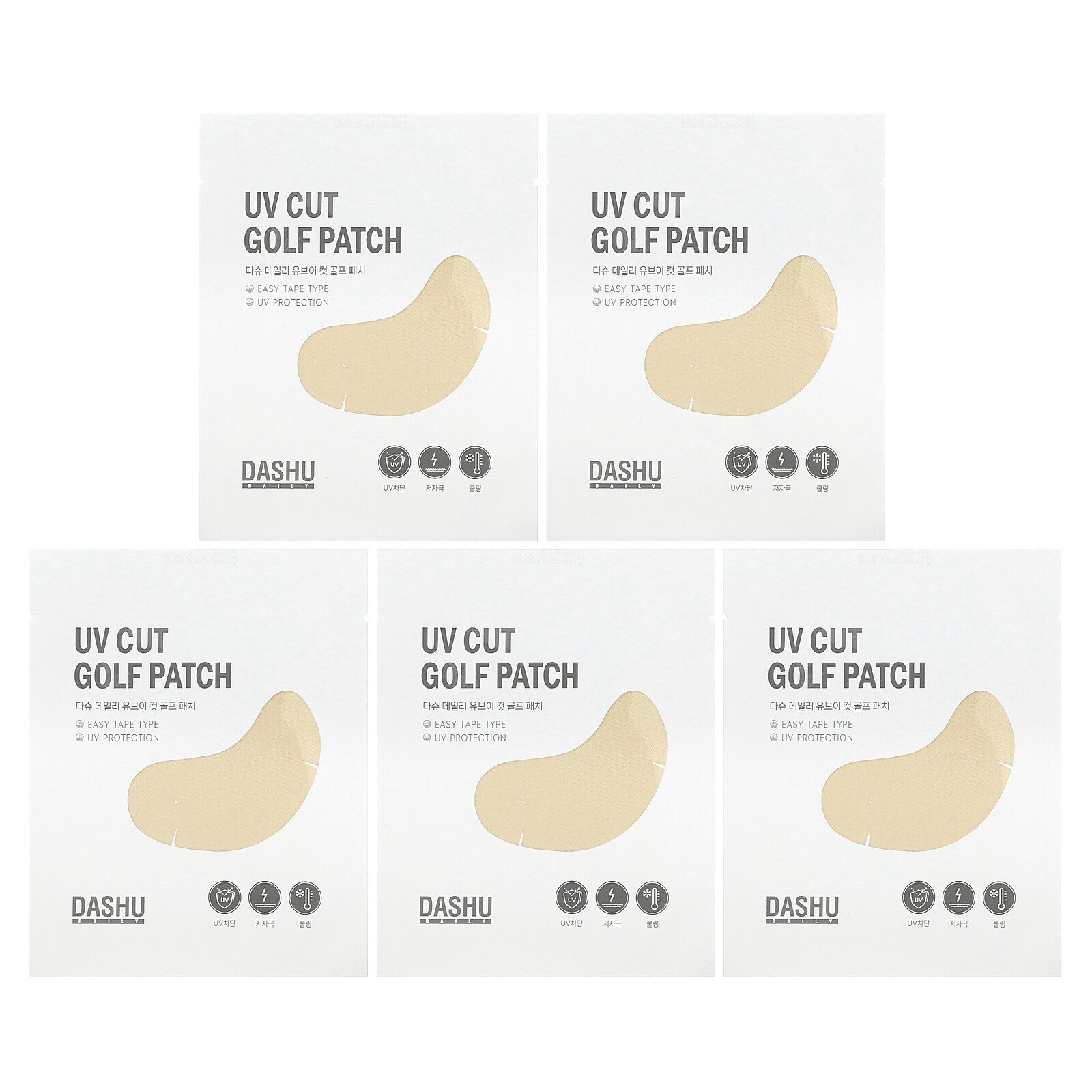 UV Cut Golf Patch, 5 Pairs