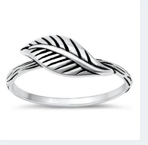 Leaf feather sterling silver toe rings
