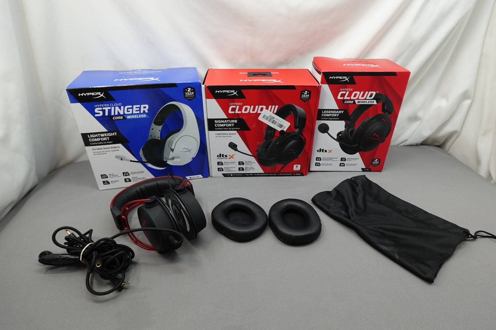 (4) HYPERX GAMING HEADSETS BUNDLE AS-IS ***NOT-WORKING*** FOR PART ONLY !!!
