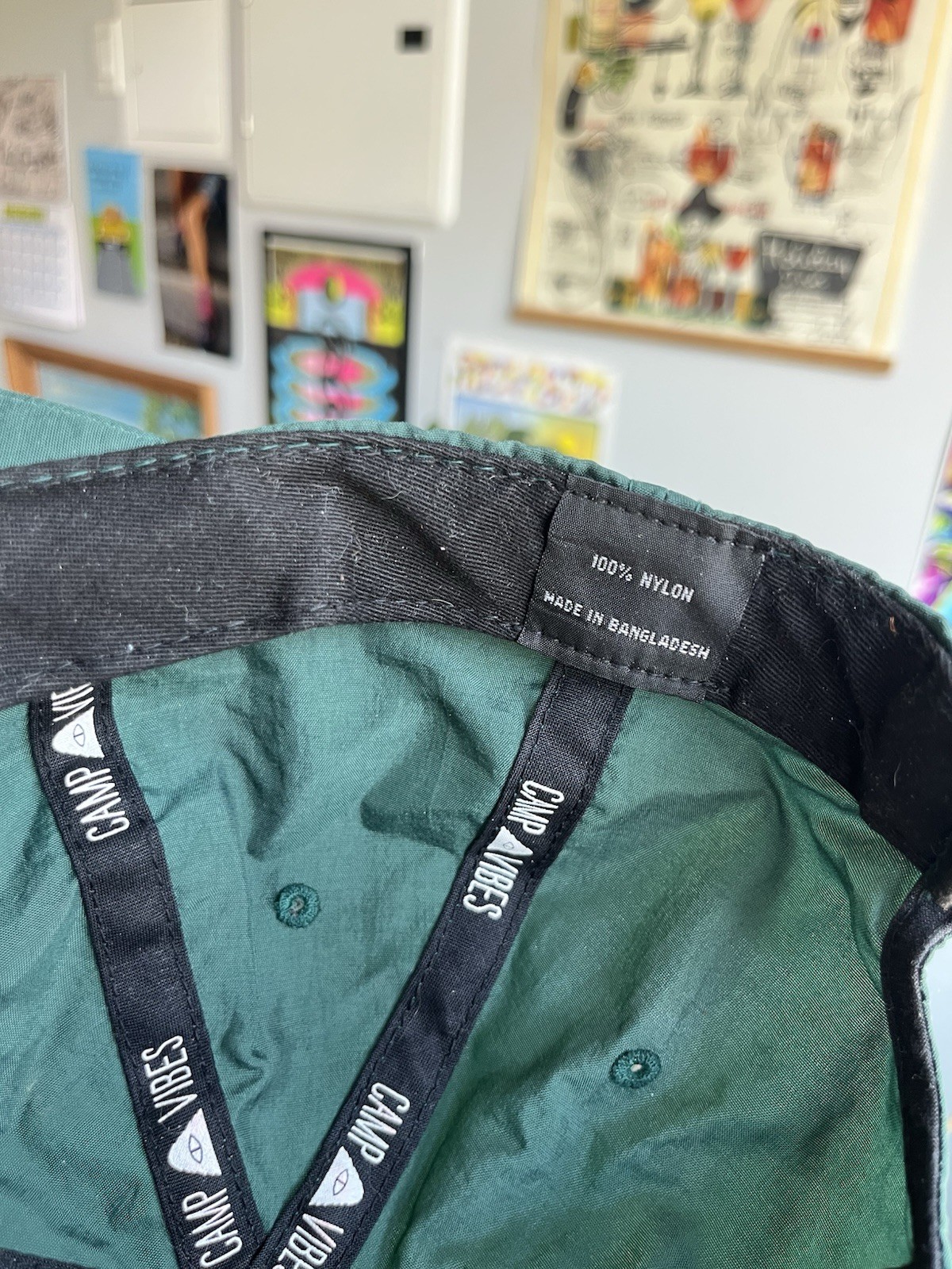 Poler Camp Vibes Green Nylon Baseball Cap