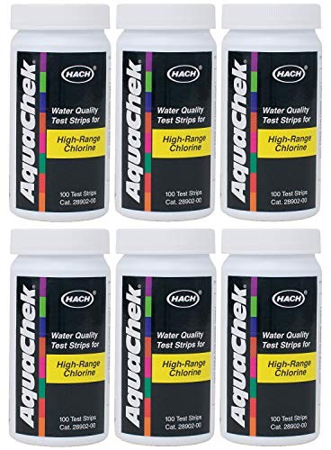 AquaChek High Range Chlorine Test Strips 100 Count 6 Pack Pool Spa Shock