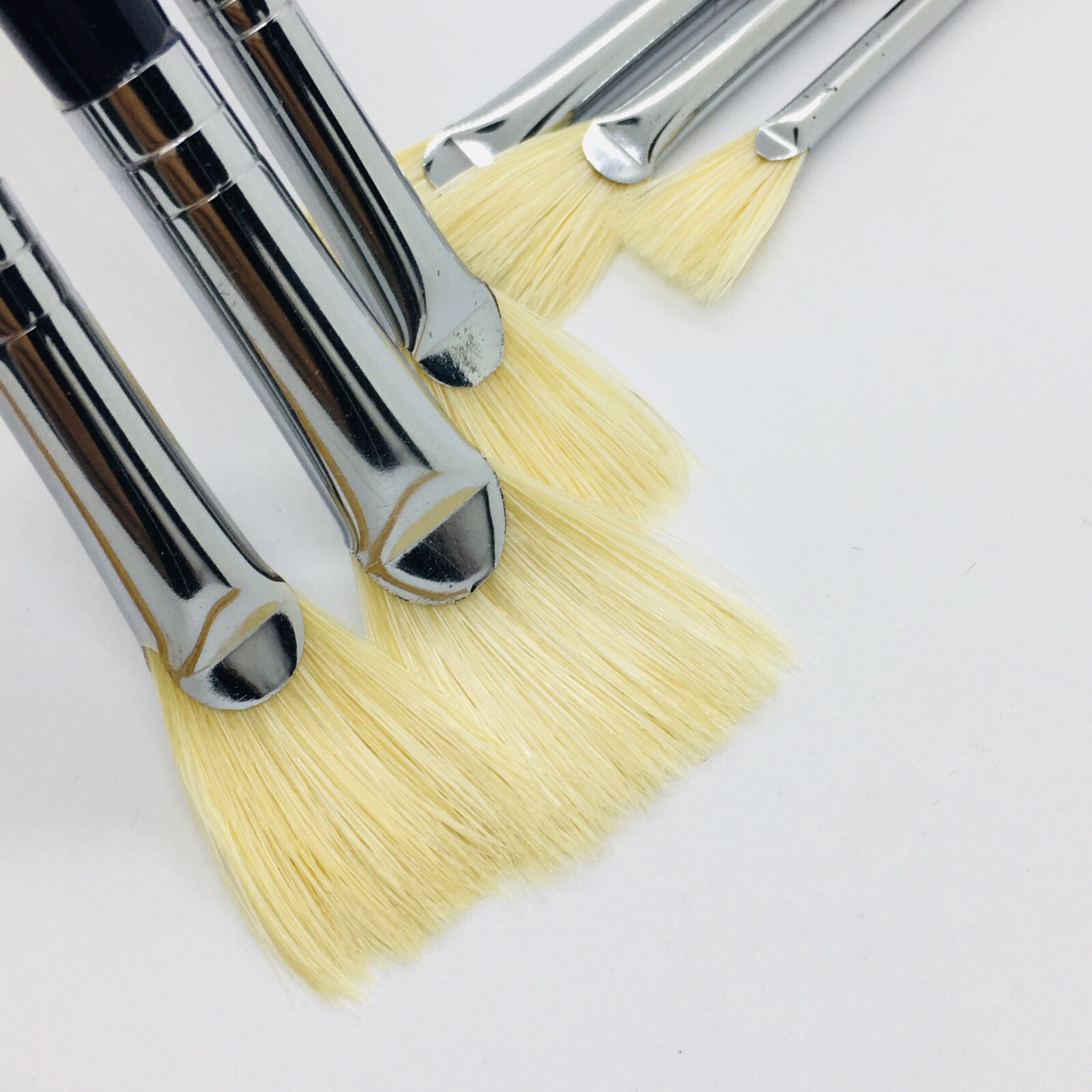 XDT#616-2 Fan Art Brush Set 6Pc #2#4#6#8#10#12 Hog Acrylic Oil Watercolor