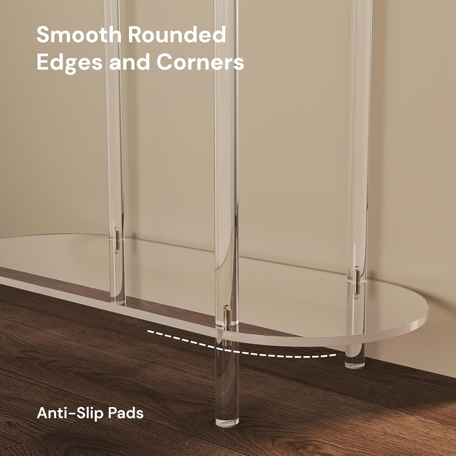 Acrylic Console Table, Oval, 29.5" Small Entryway Table, Clear Entry Table for S