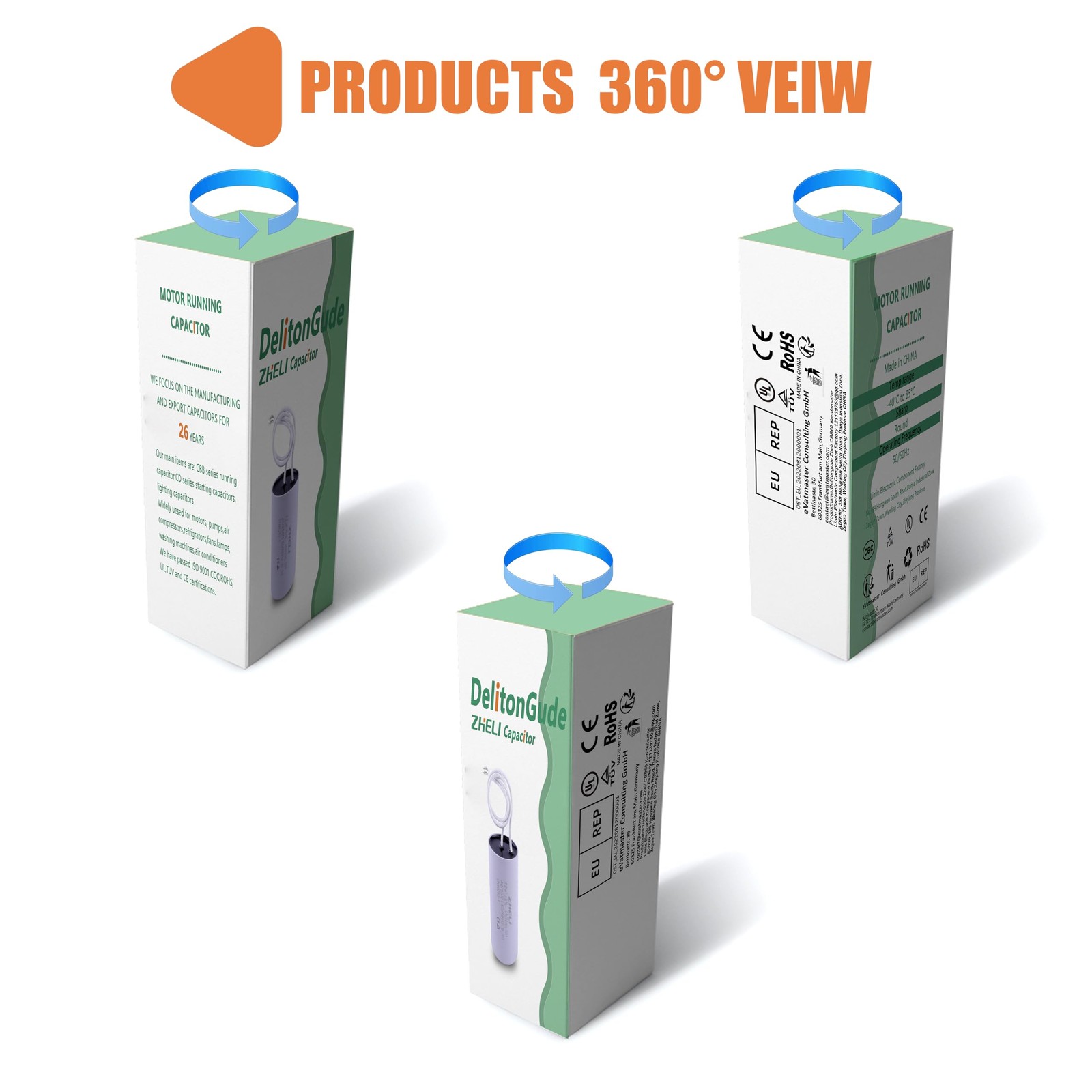CBB60 Motor Run Capacitor 120uF 5 110/125/250VAC 50/60Hz Cylindrical 125x47mm