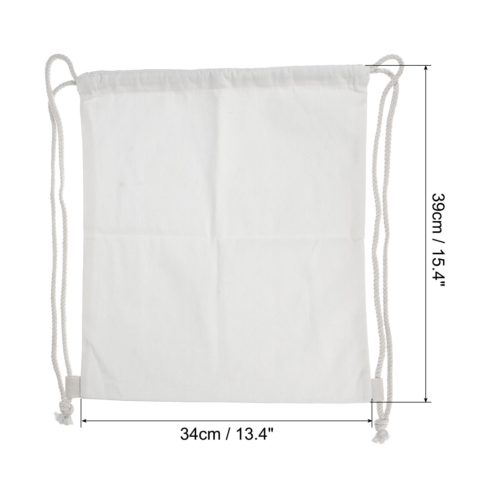 Cotton Drawstring Bags Canvas Drawstring Backpack Sport Gym Bag White