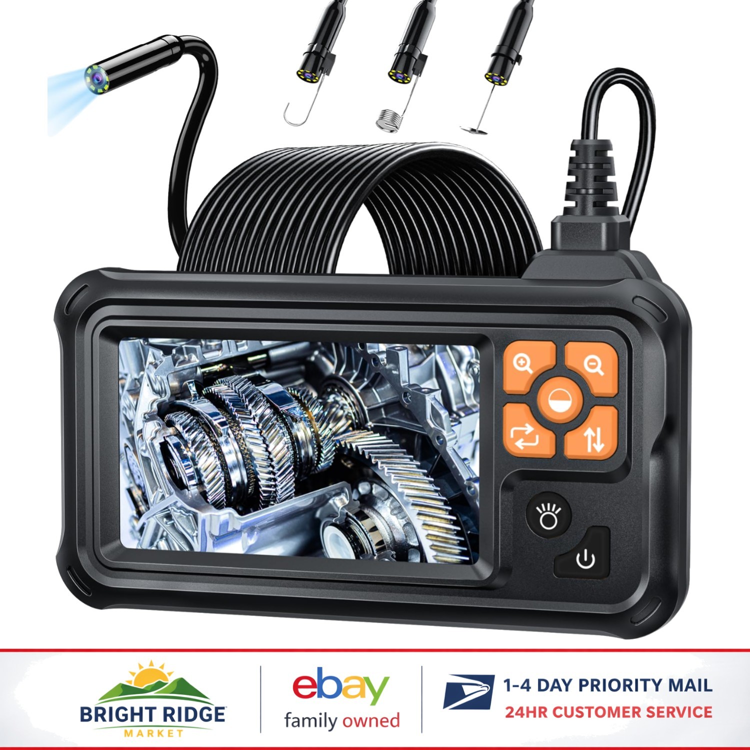 Digital Borescope with 4.3-Inch Screen for Automotive and Mechanical Inspections