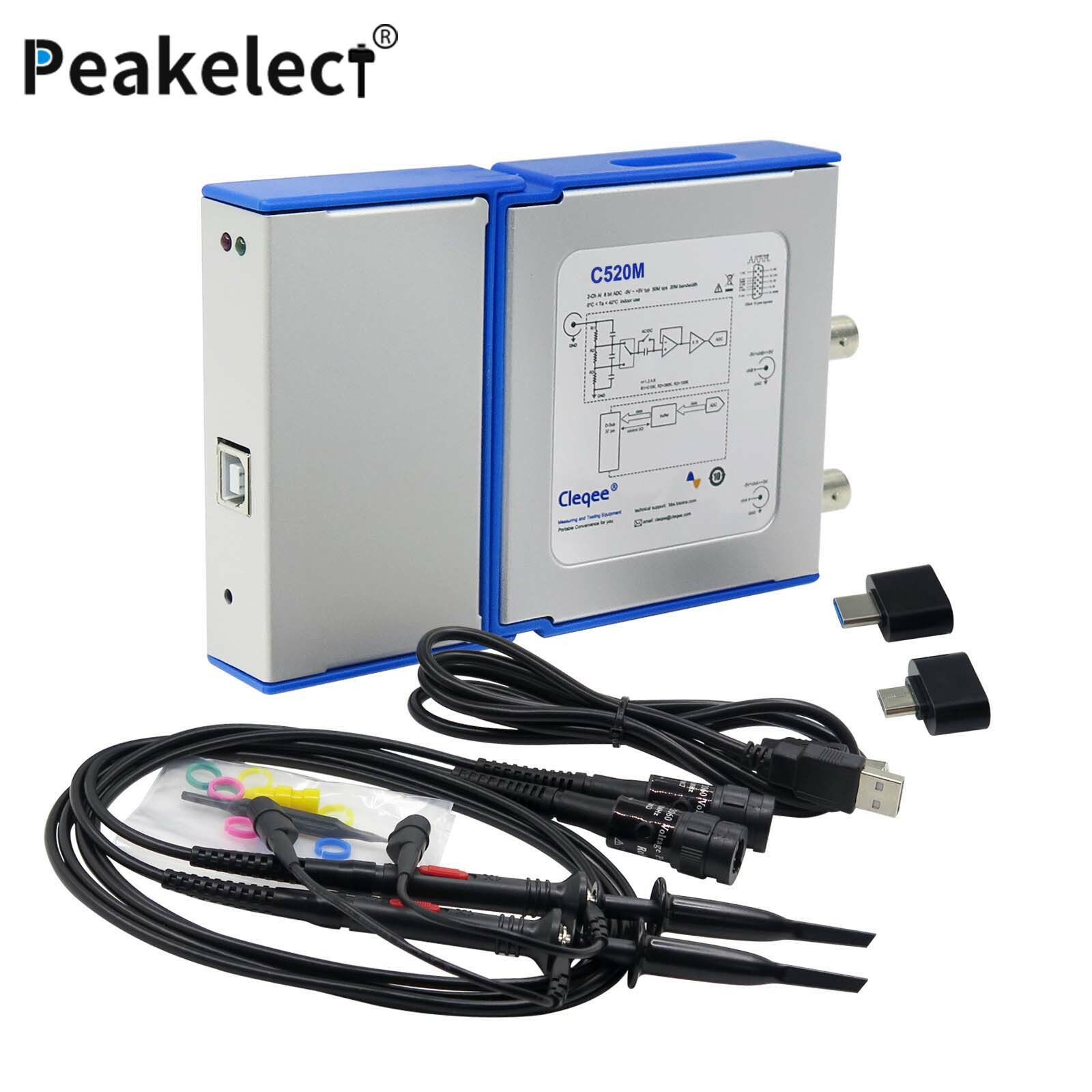 Peakelect Virtual Digital Handheld Oscilloscope Connect Android&PC 2 Channel