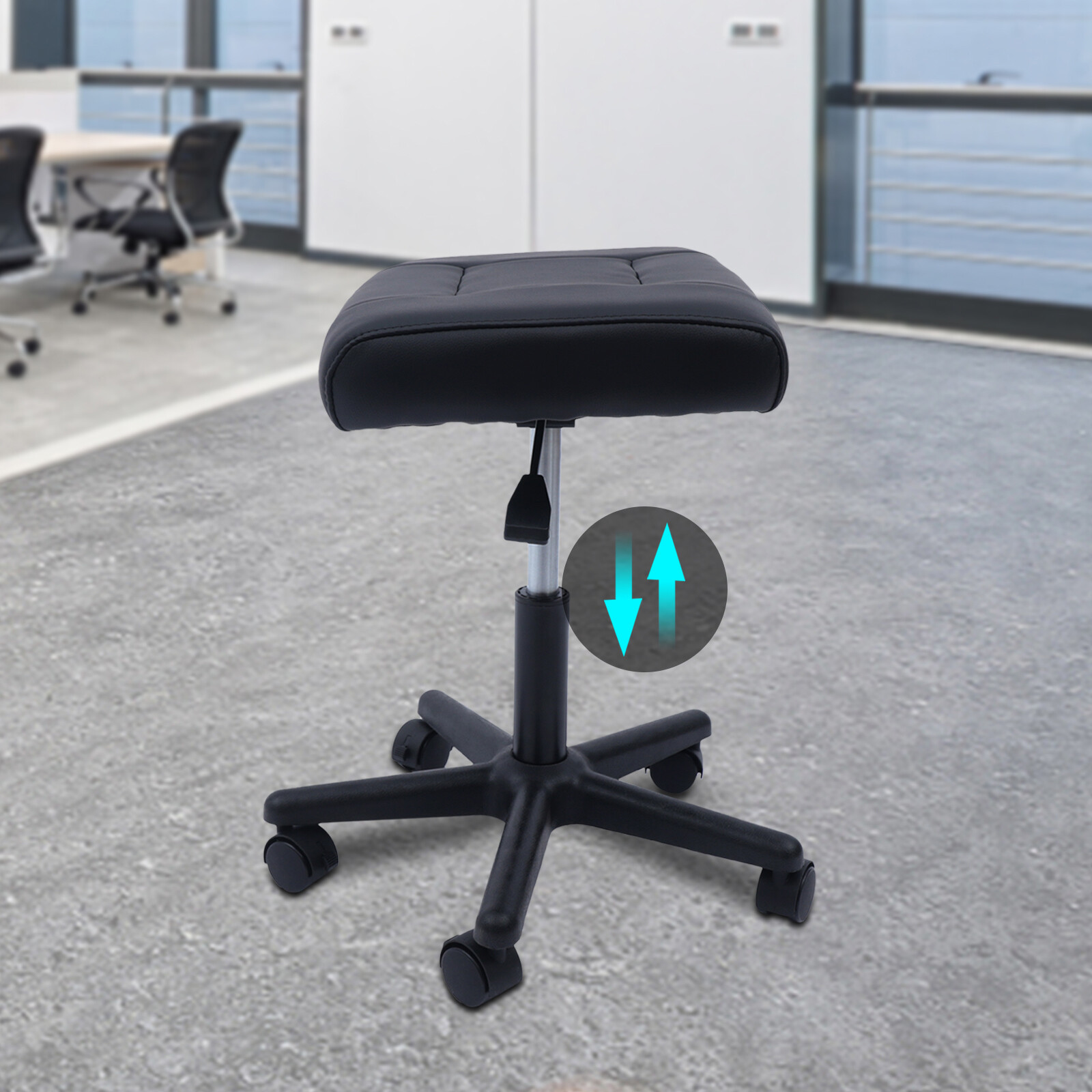 Footrest Footstool Ergonomic Adjustable Height Rolling Swivel Stool for Office