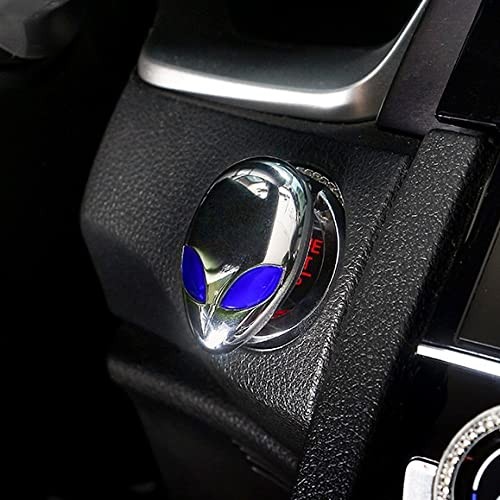 CB 2-Pack Push Start Button Cover, Cool Metal Decoration Protective Interior