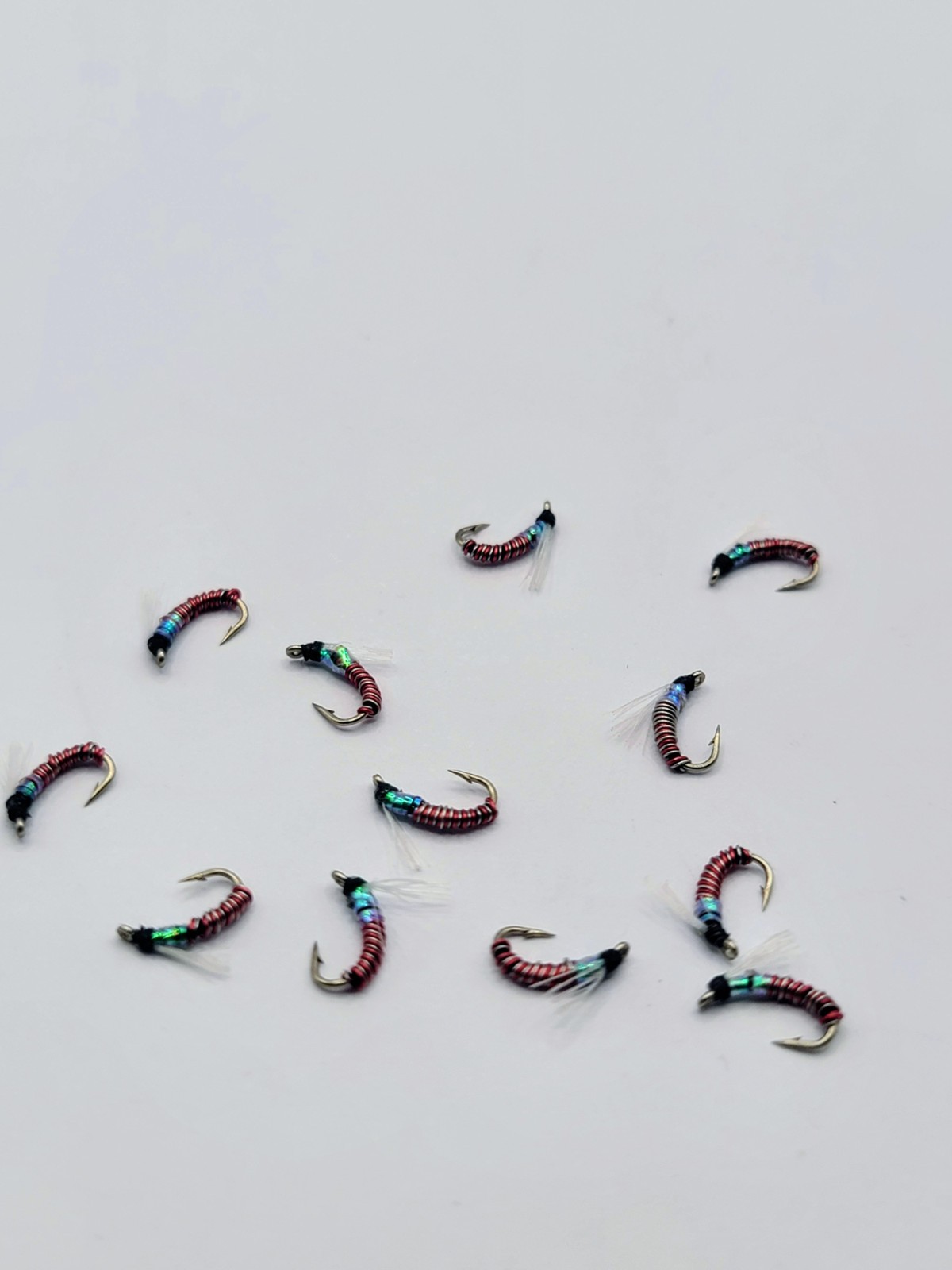Zebra Midge #18 Trout Flies Red Nymph Buzzer Tailwater Pattern Lot 6