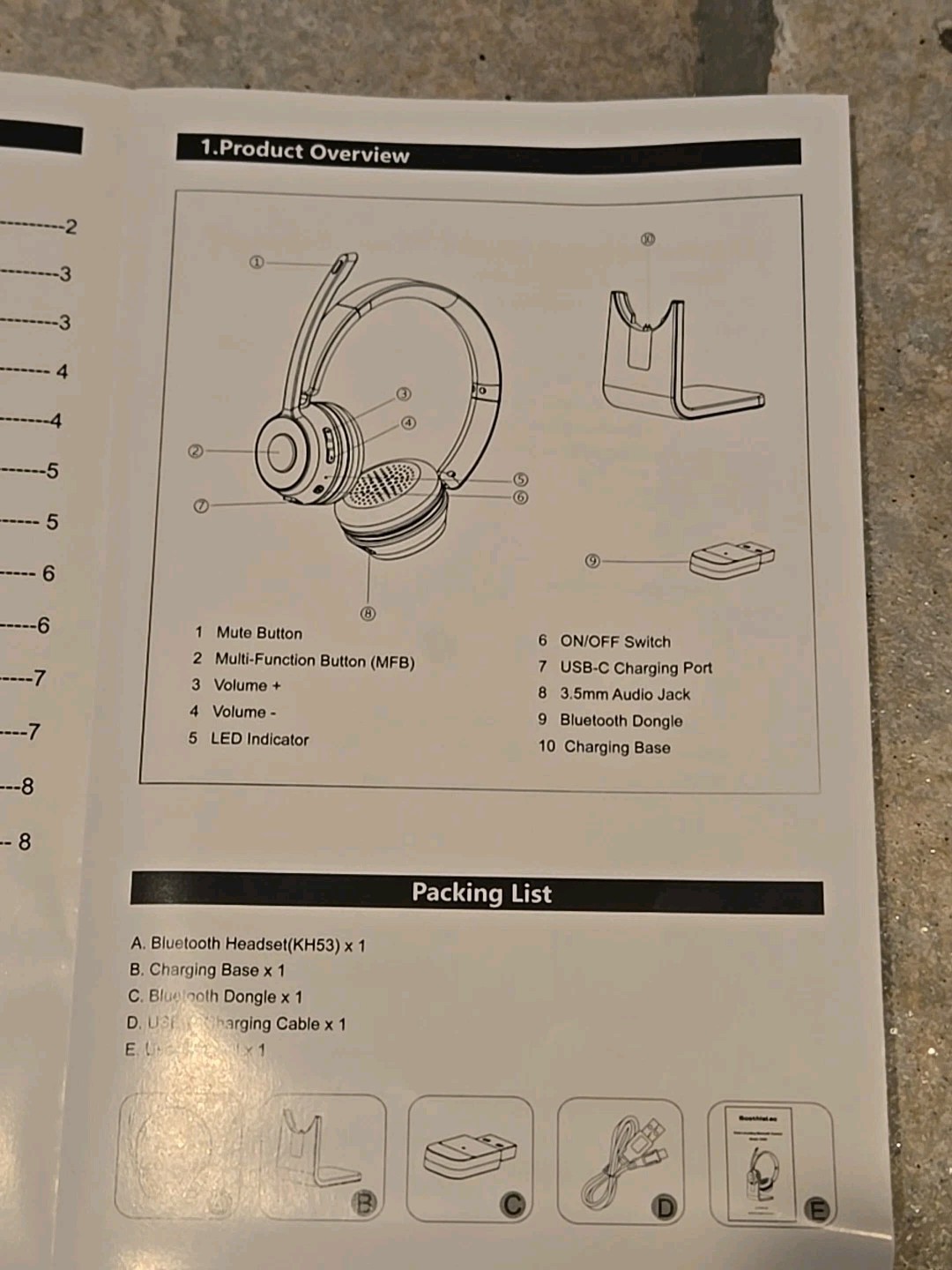 Soothielec KH53 Wireless Bluetooth Headset V5.1 with Noise Canceling Mic