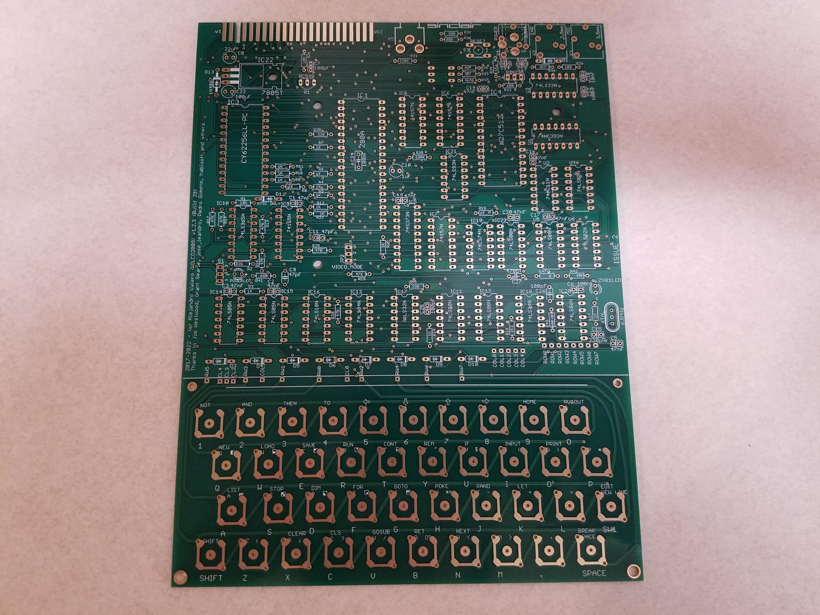 wilco2009 ZX80 ZX81 Clone, v 1.2.3 Build 39, ENIG, PCB ONLY, US Seller