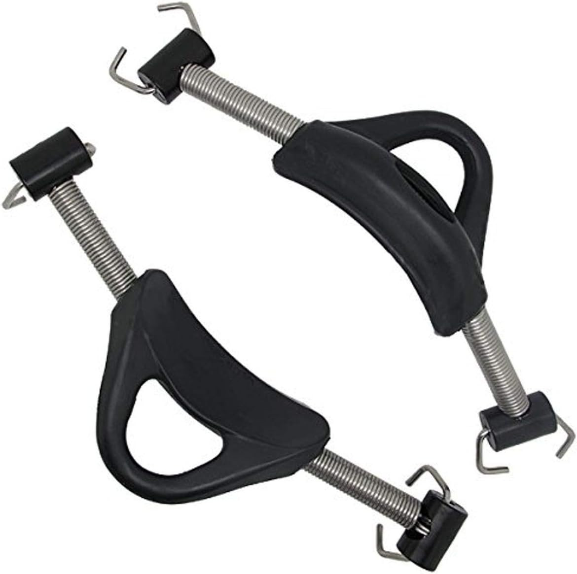 Scuba Diving Stainless Steel Spring Fin Straps Pin Style (Pair), Large, Black