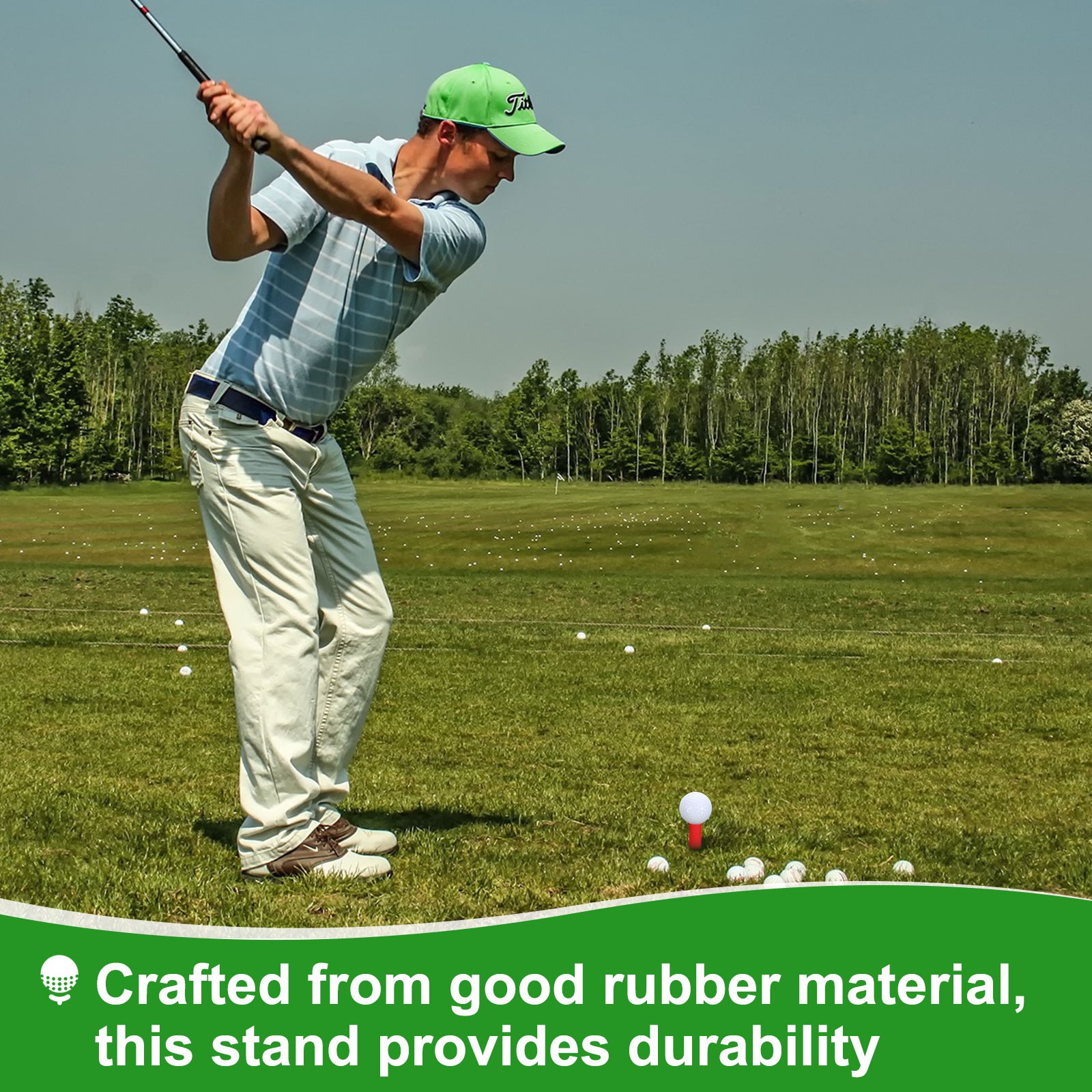 Rubber Golf Tee, 1.5Inch Golf Practice Tees Training Driving Range, Green