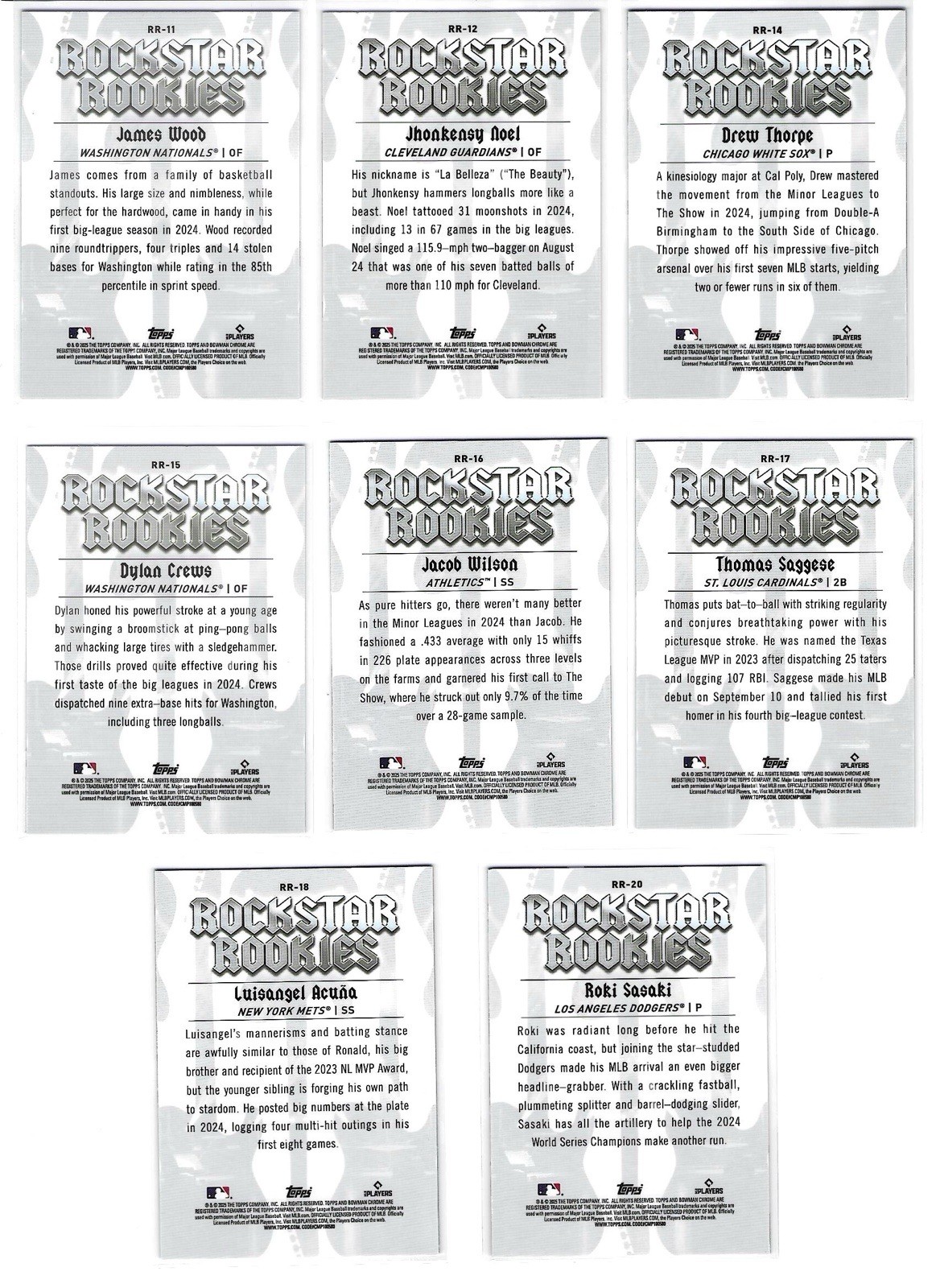 2025 Bowman Baseball- Inserts (Buy More, Save More)