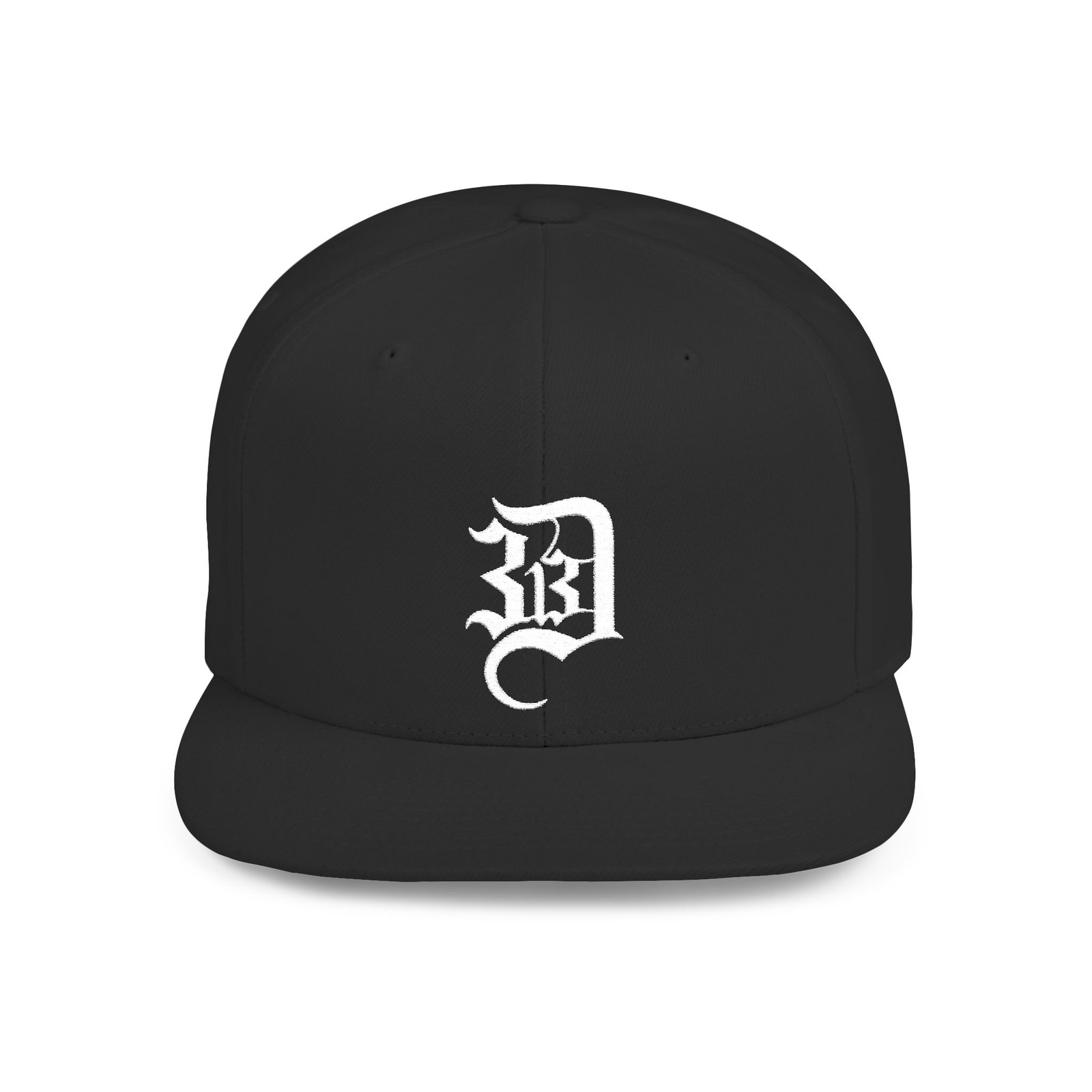 Detroit 313 Old English D Flat Bill Snapback Hat Yupoong 6089M Multiple Colors