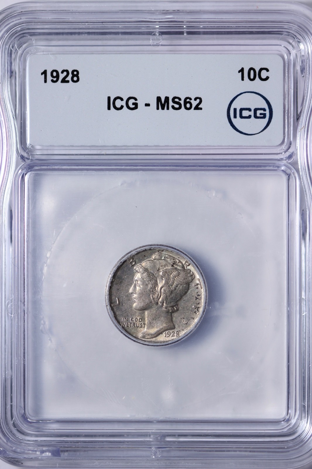 1928 Mercury Dime ICG MS62 Nice Original BU Coin *HCCuV*
