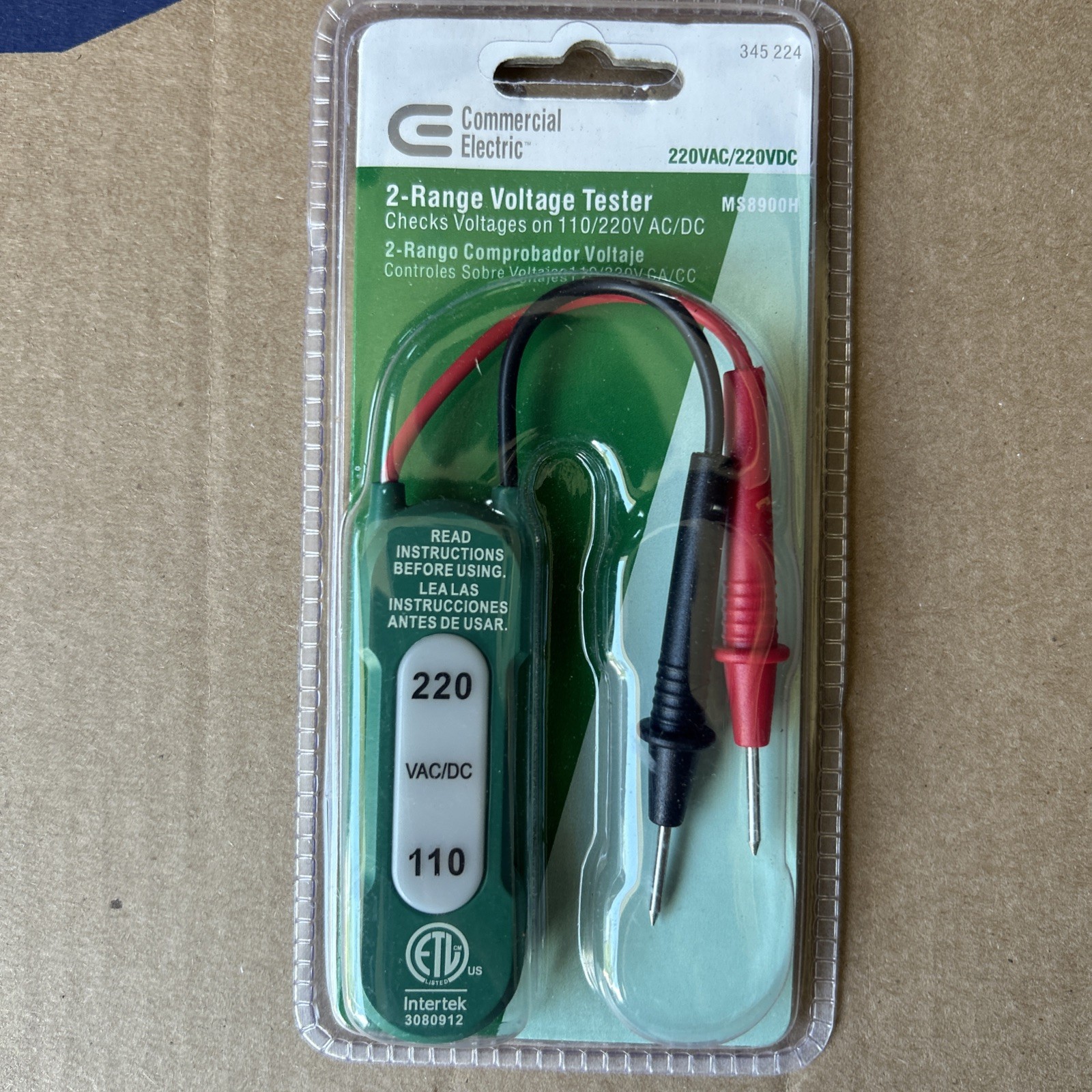 Commercial Electric Voltage Tester Dual Voltage Indication 110 220 Volt AC DC